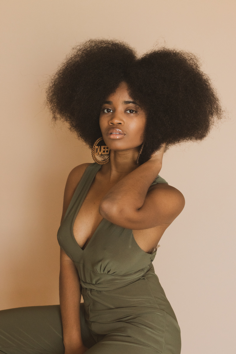 Stylish Woman with Natural Afro Hair