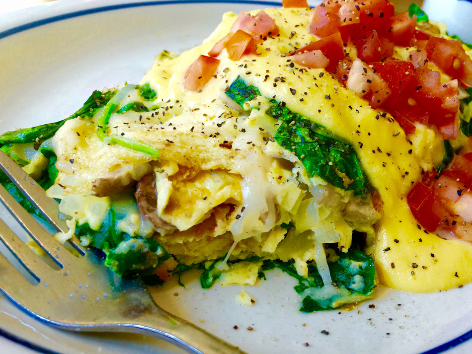 Tomatoe and Spinach Omelette